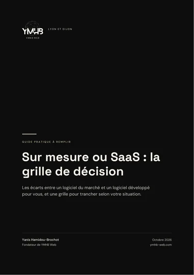 Couverture du guide « Sur mesure ou SaaS : la grille de décision »